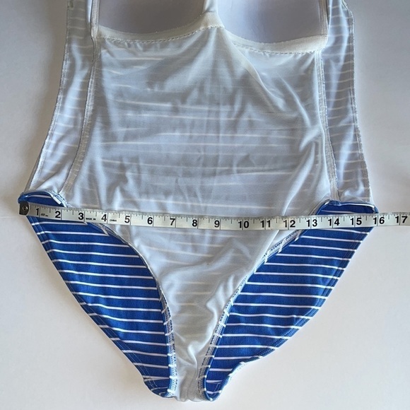 Nip Tuck Chambray Riviera Stripe Joanne Twist Tummy Control One Piece Swimsuit - Picture 9 of 10